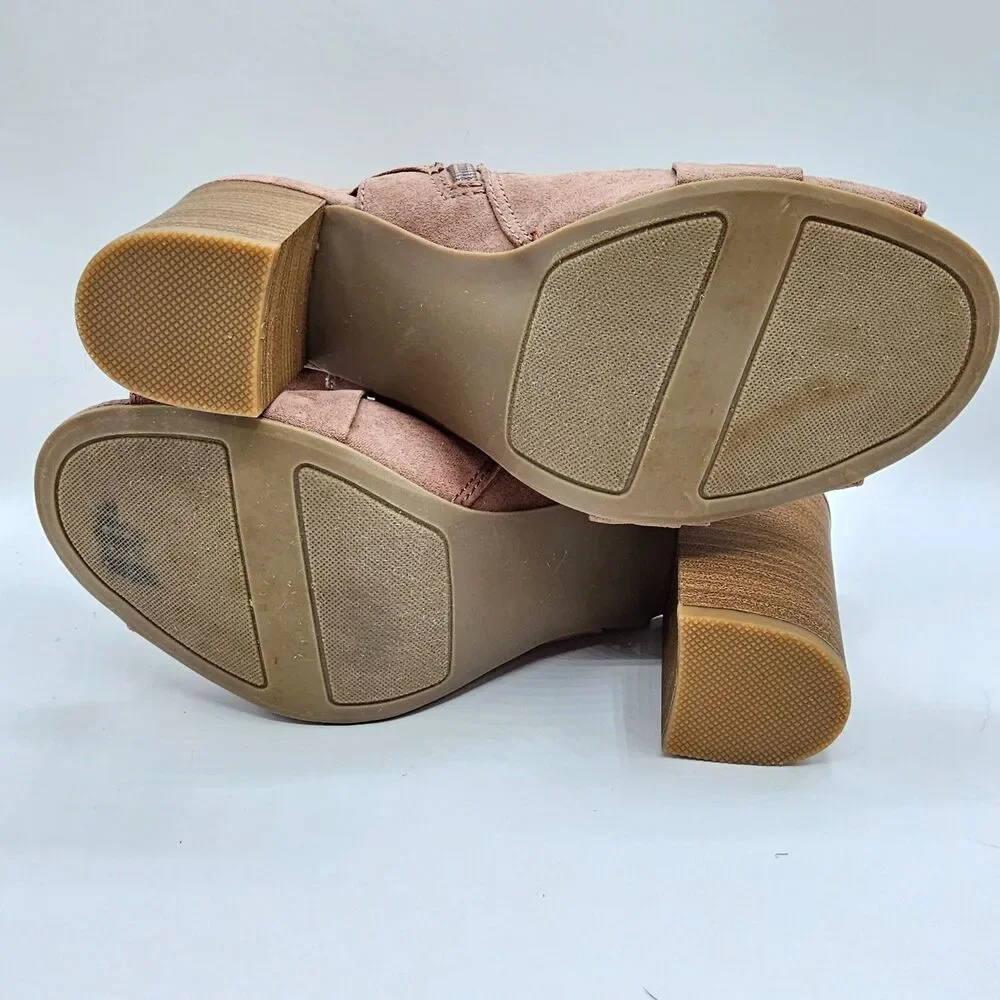 LC Lauren Conrad Mauve Ankle Boots Side Bow Zip Women’s 6.5 Feminine